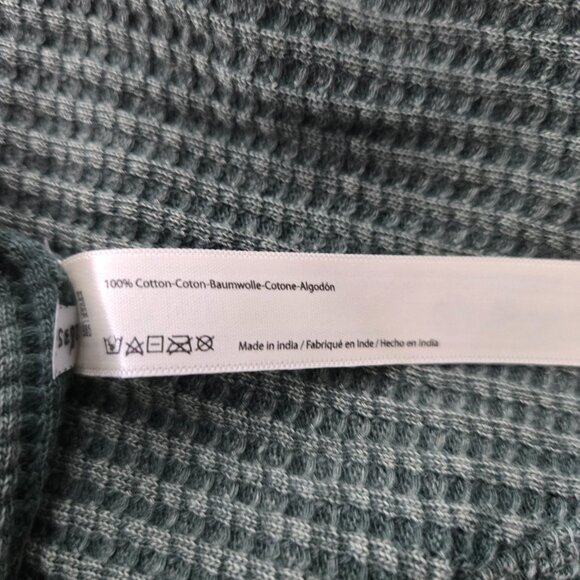 Free People One Blake Thermal Shirt XL Green Oversized Relaxed Streetwear Top - Picture 10 of 14